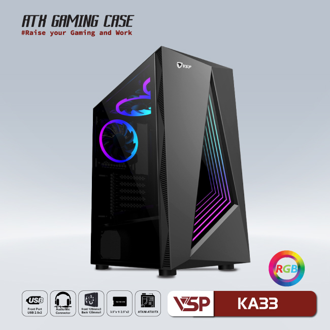 Vỏ case máy tính vsp gaming ka33 - hàng chính hãng
