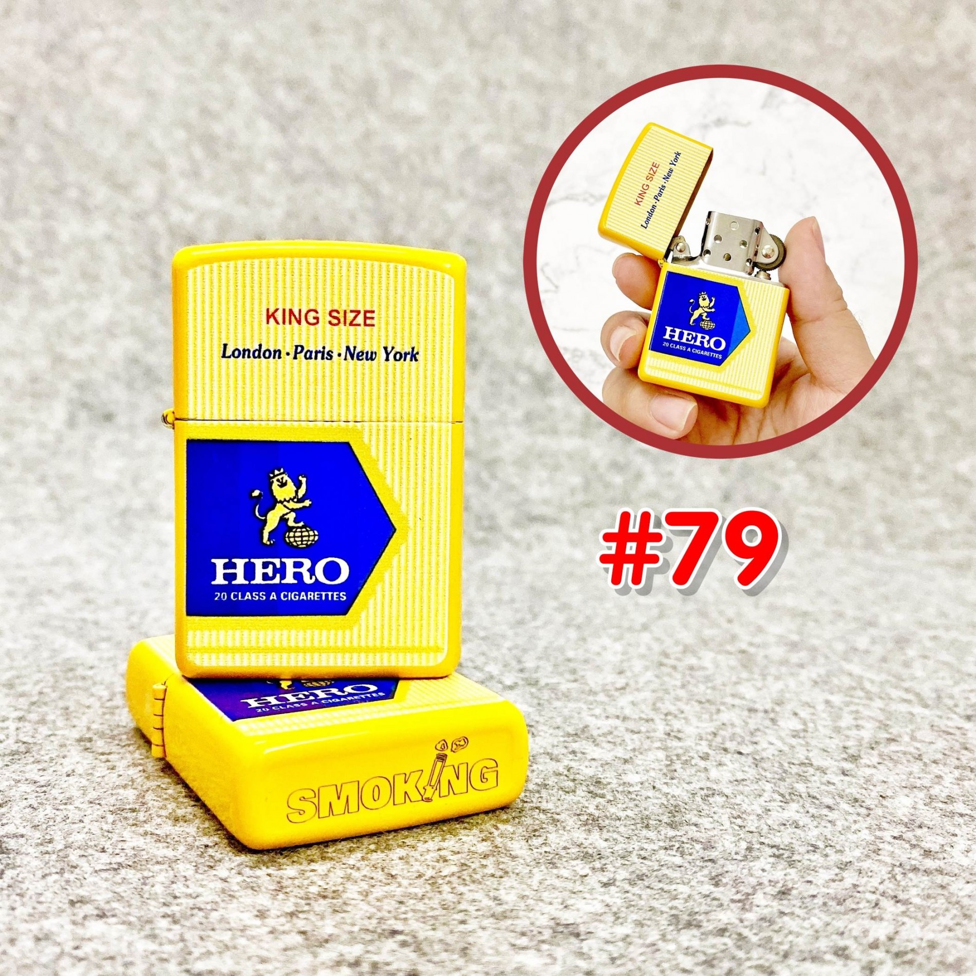 BẬT LỬA ZIPPO 2 MẶT HÌNH GÓI T_H_U_Ố_C L_Á CÁC KIỂU (XÀI XĂNG)