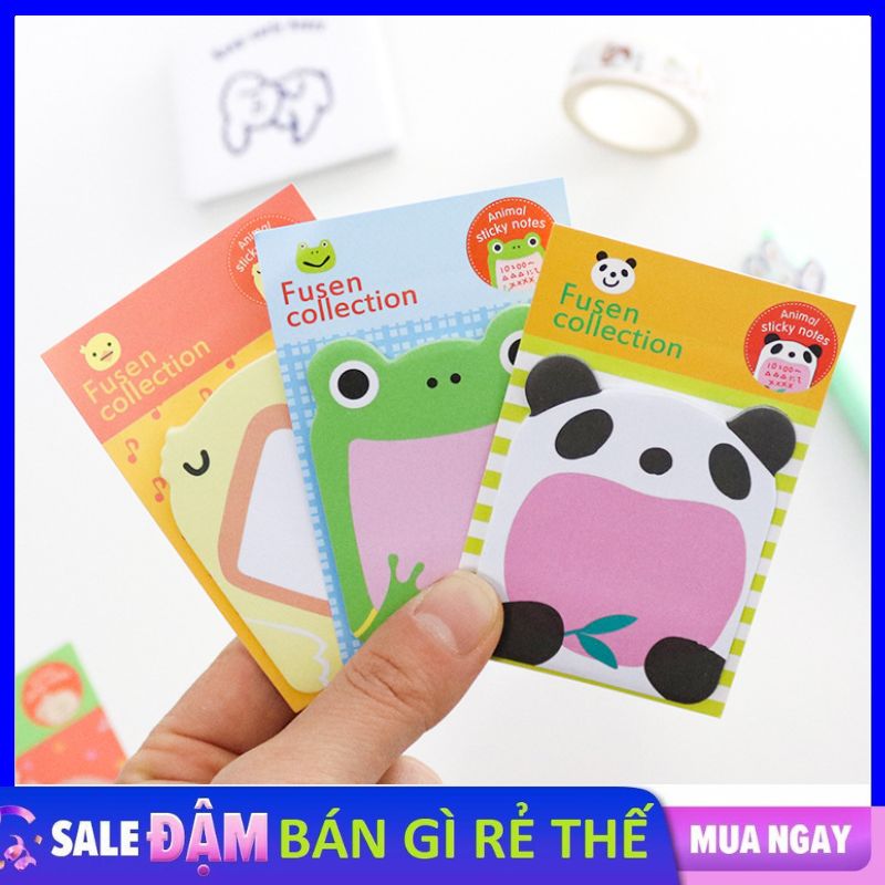 Set 20 tờ giấy note, giấy ghi chú hình động vật dễ thương . tệp giấy note ghi chú hoạt hình dễ thương sáng tạo