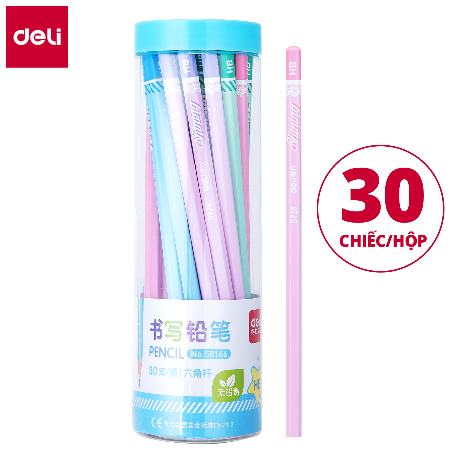 Bút chì lục giác Deli - loại 2B/HB - 30 chiếc/hộp - 58166 / 58167