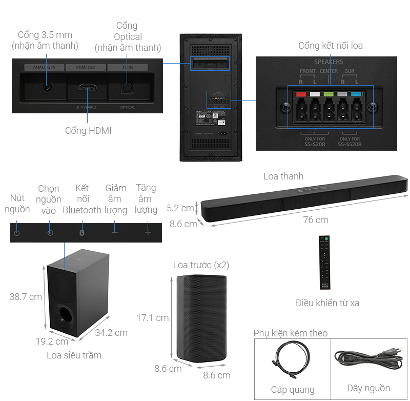 Dàn âm thanh Sound bar Sony HT-S20R//C