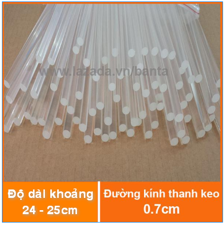 30 thanh keo silicon dài 25cm, đường kính 0.7cm