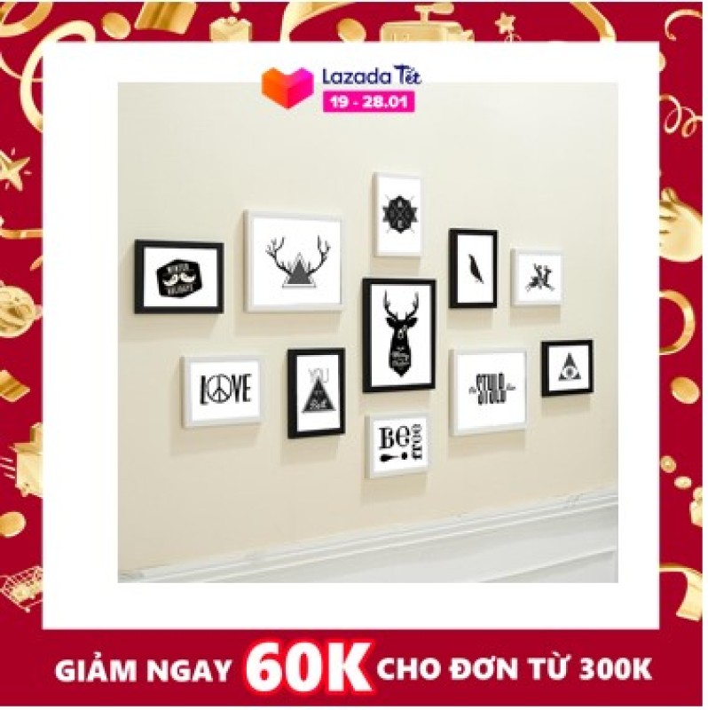 Bộ khung ảnh treo tường phong cách Hàn Quốc 11 khung