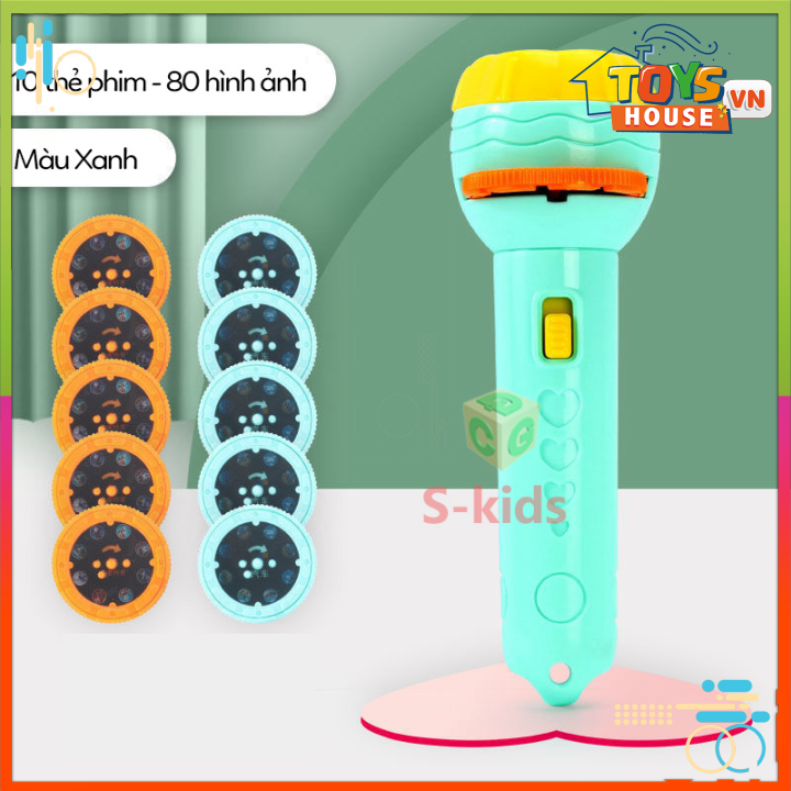 Đồ chơi thông minh cho bé, Đèn pin chiếu hình full bộ 80 hình.