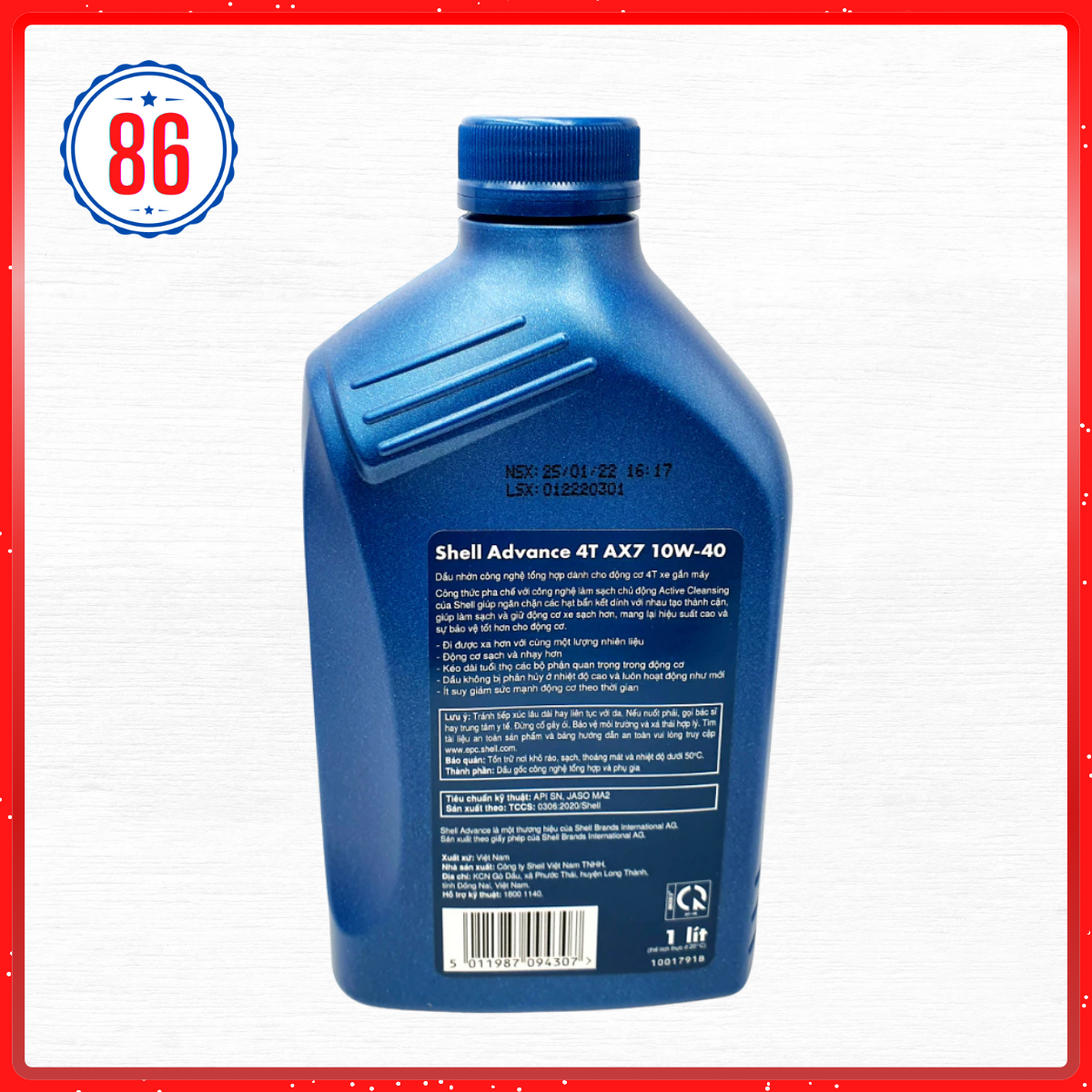 Nhớt xe số cao cấp Shell Advance AX7 10W40 800ML
