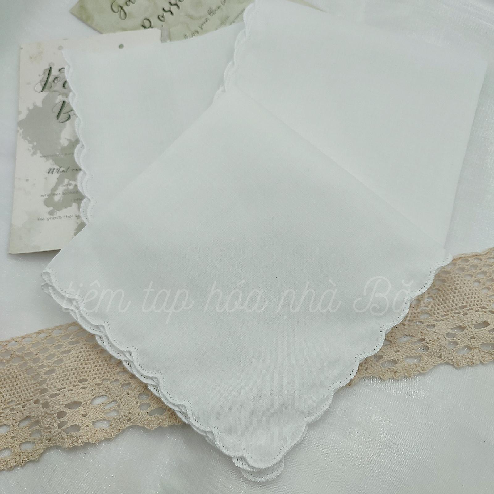 Khăn Tay Trắng Vải Thô 28x29
