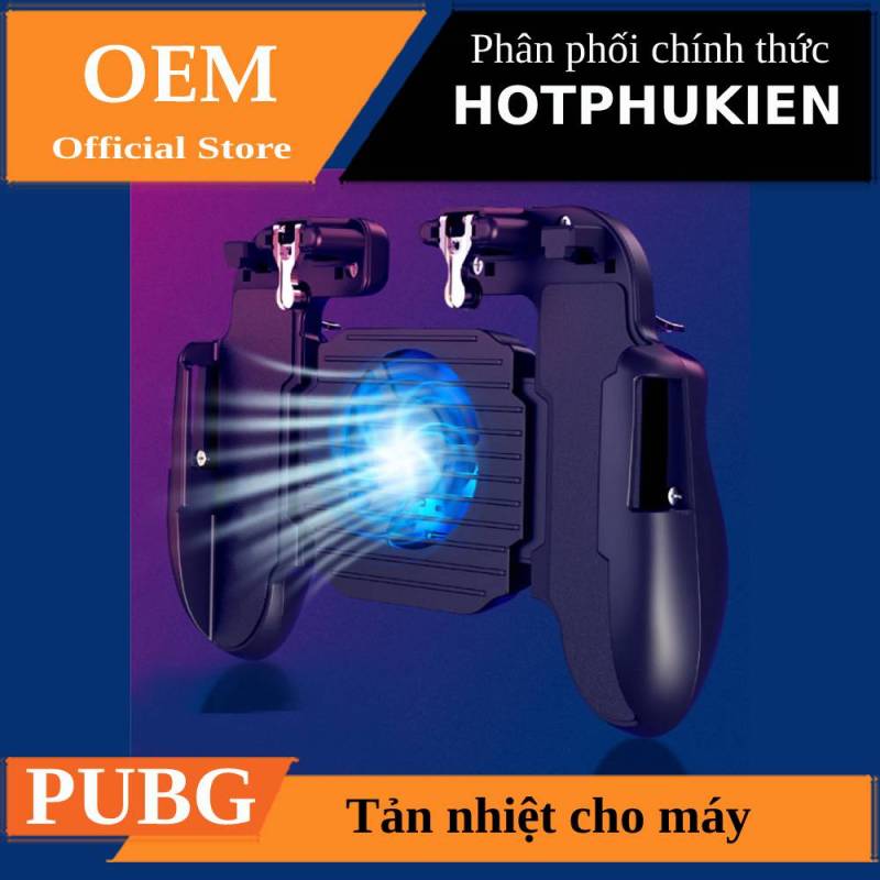 Bộ gamepad tản nhiệt kiêm nút chơi game PUBG HE5 HOTCASE kiêm giá đỡ cho điện thoại máy tính bảng  - Phân phối bới hotphukien