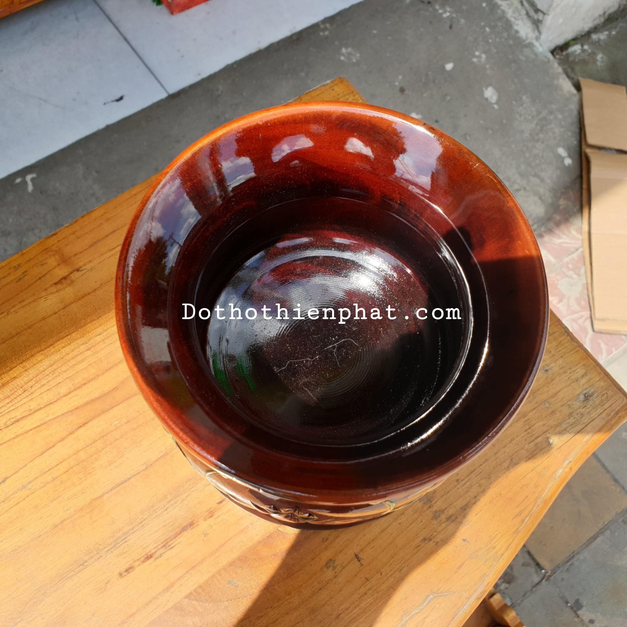 Bát nhang gỗ tràm bông vàng đường kính 18 cm