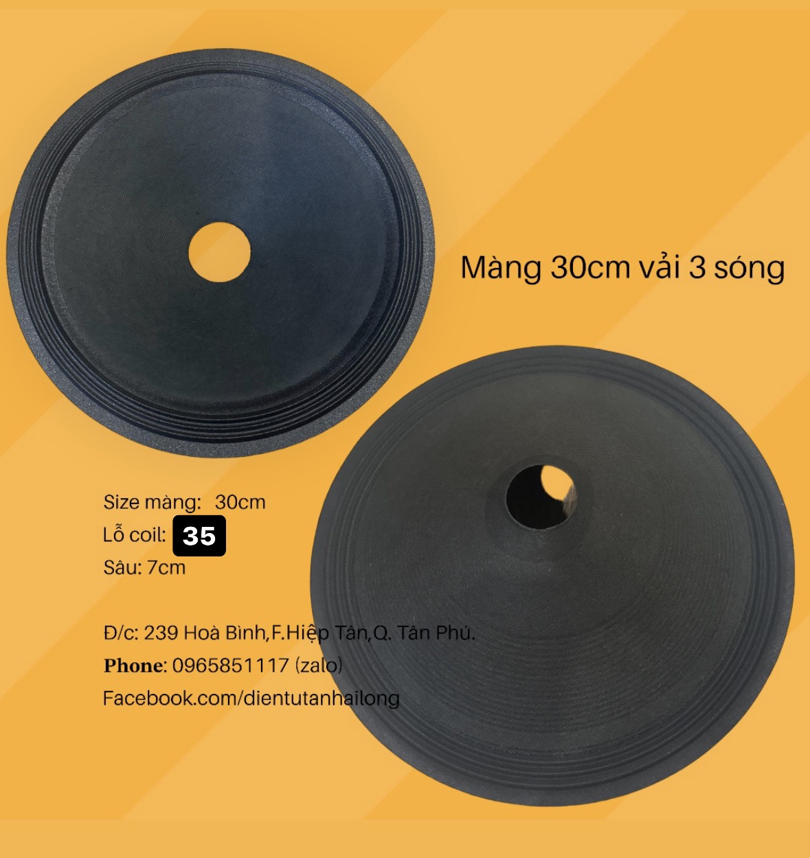 Màng Loa 30cm viền vải