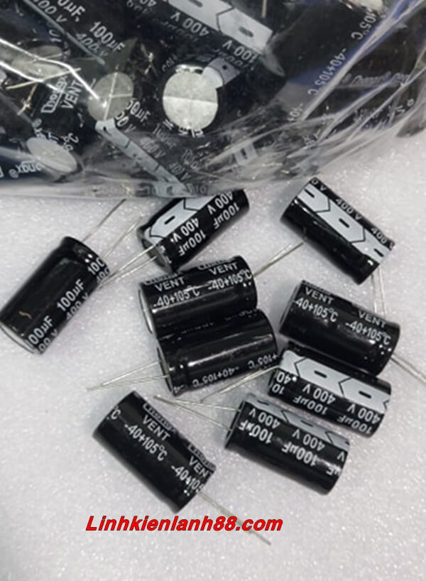 (5c) Tụ Hóa 100uf 400v Mới, Chính Hãng.