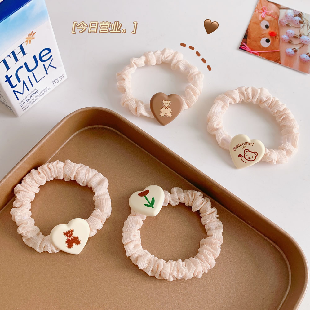 Dây Cột Tóc Hình Gấu Hoa Tulip Hàn Quốc
