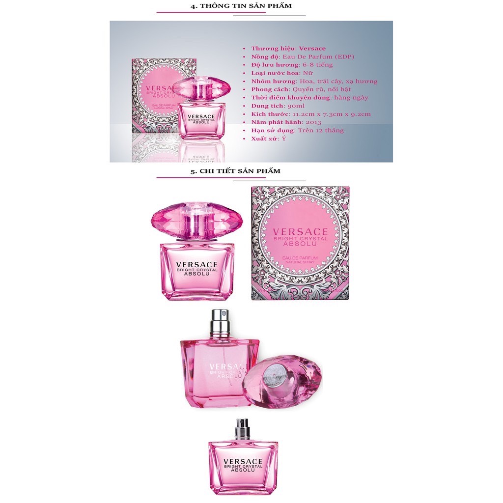 Nước Hoa Versace Bright Crystal Absolu EDP