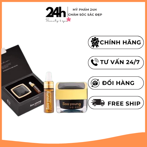 Combo kem face + serum mụn Lục Tảo Soo young (chính hãng)