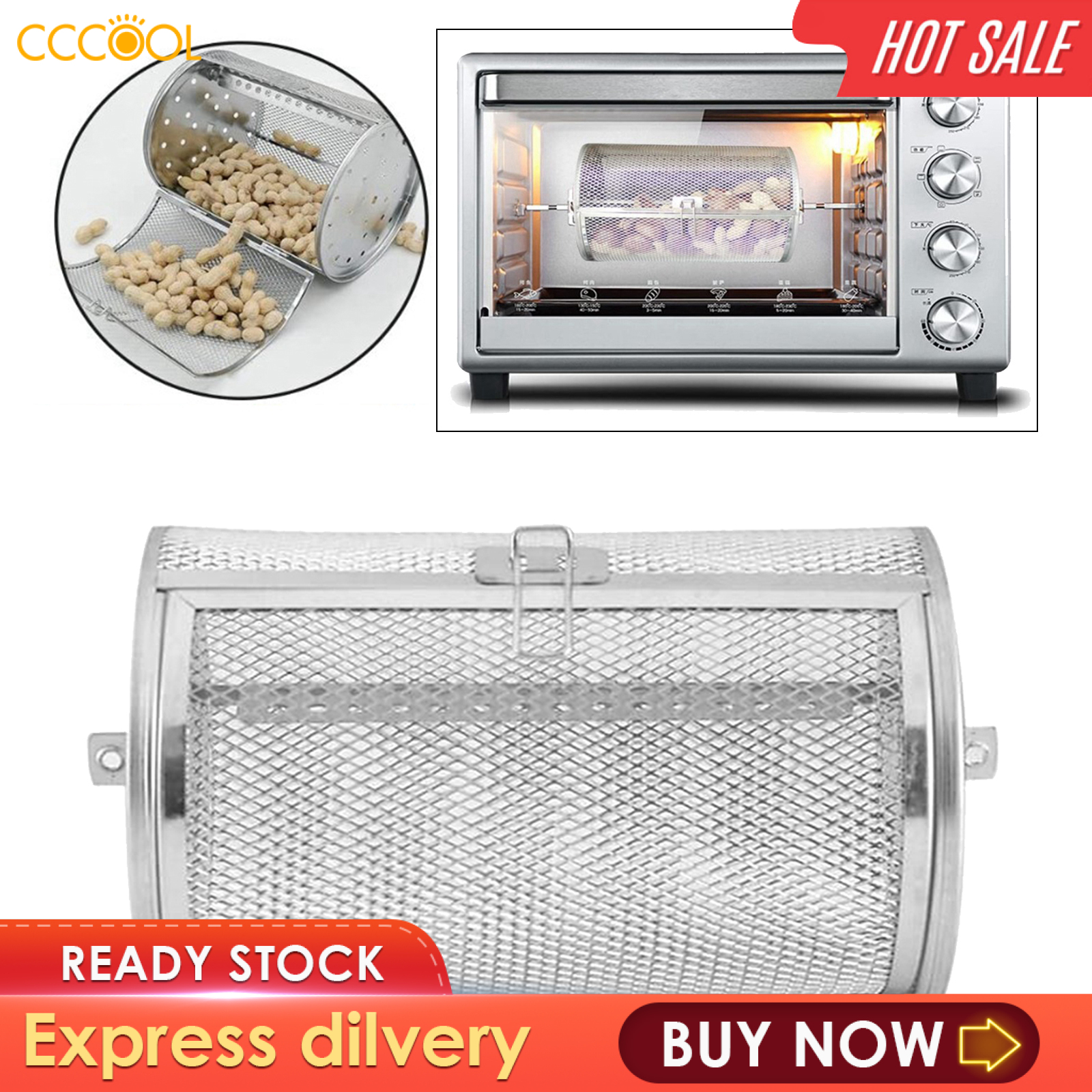CCCOOL Trống Quay Lò Nướng Nhà Bếp, Giỏ Lò Nướng Nướng Lò