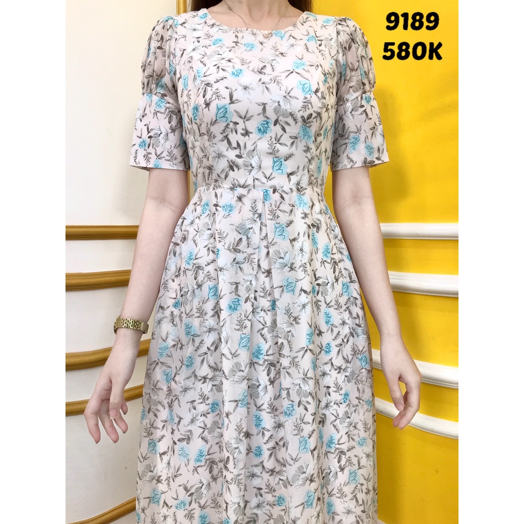 Đầm EMY EM9189 Xoè Hoạ Tiết Hoa