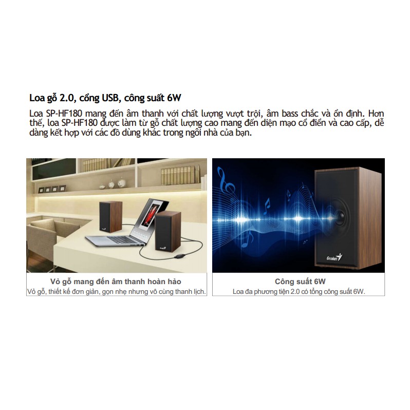 Loa HF180 2.0 Genius | Bảo hành 12 tháng đổi mới