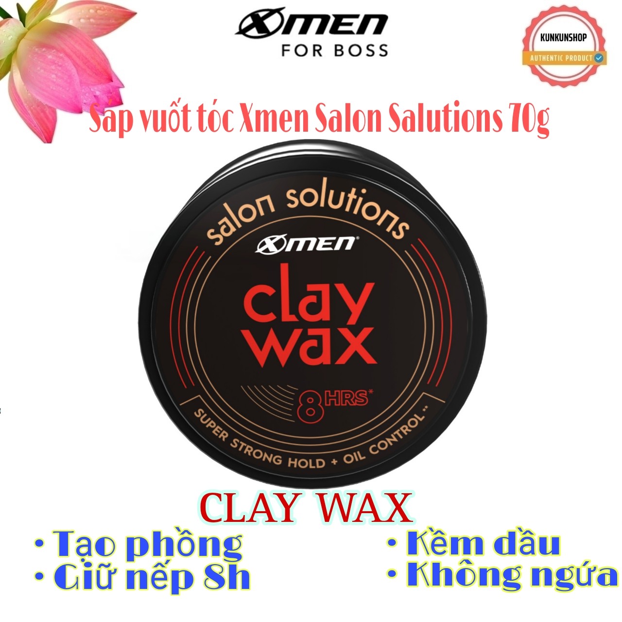 Combo Sáp đất sét Xmen Salon Solutions - Clay Wax -  Hard Wax - Matte Pomade 70g