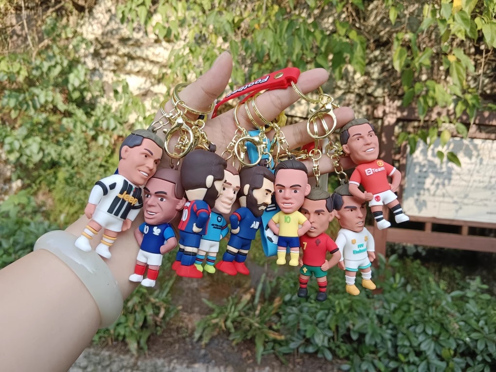 Móc khóa Silicone cầu thủ Messi Ronaldo