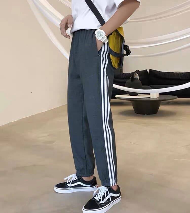 [HCM]Quần Jogger Kaki 3 Sọc Unisex Form Nam Nữ