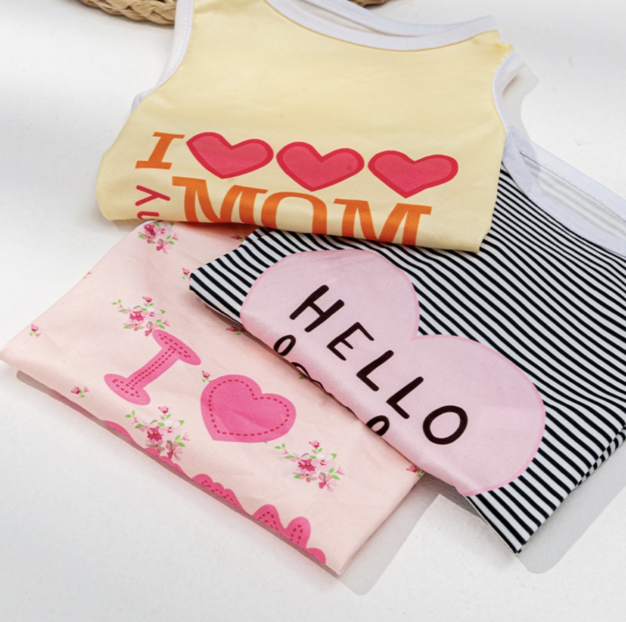 Áo Thun Cotton Sát Nách Cho Chó Mèo Dễ Thương