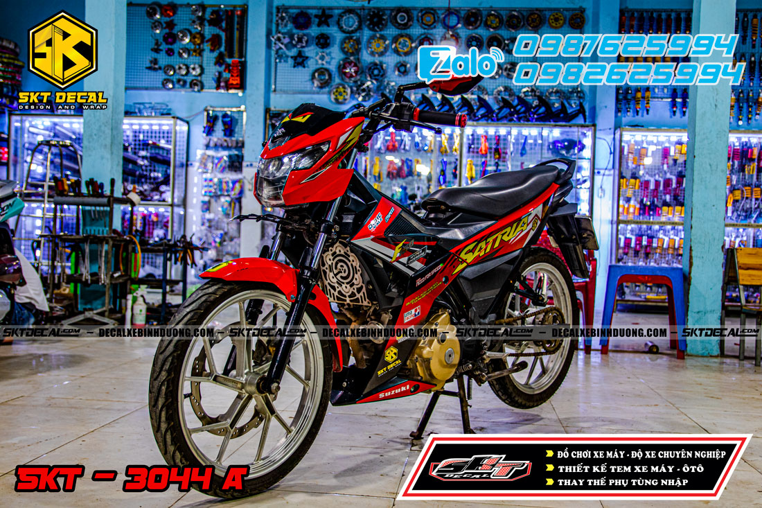 tem rời satria đỏ đen vàng