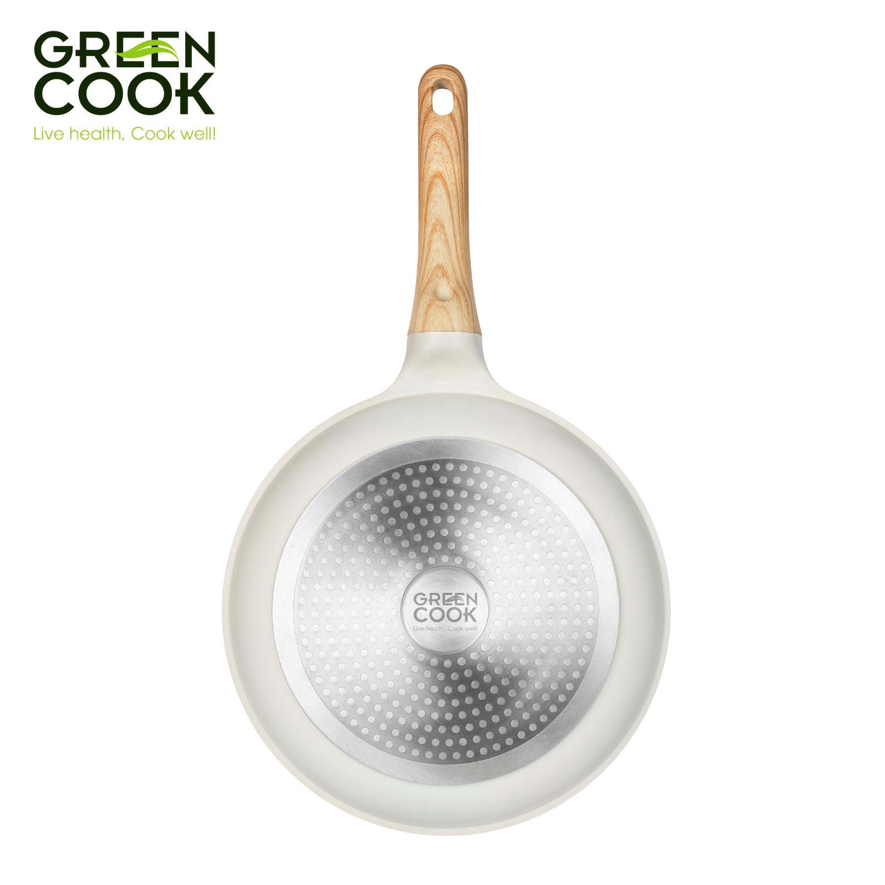 Chảo đúc Green Cook men gốm IVORY GCP233 - Dùng mọi loại bếp - Hàng chính hãng Greencook - Hình ảnh 6