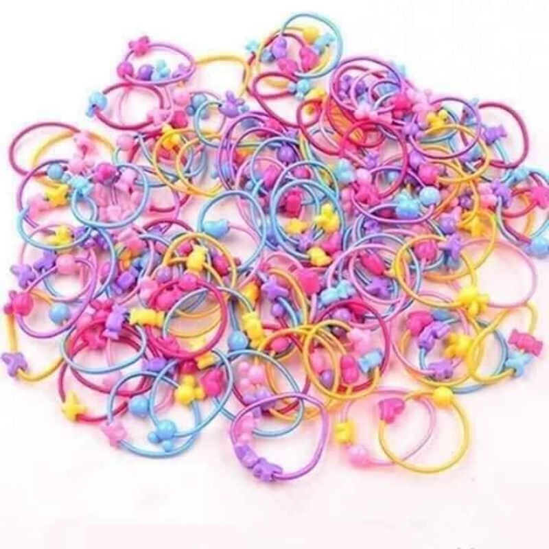 1 Gói 50 dây chun cột tóc dễ thương, cho bé