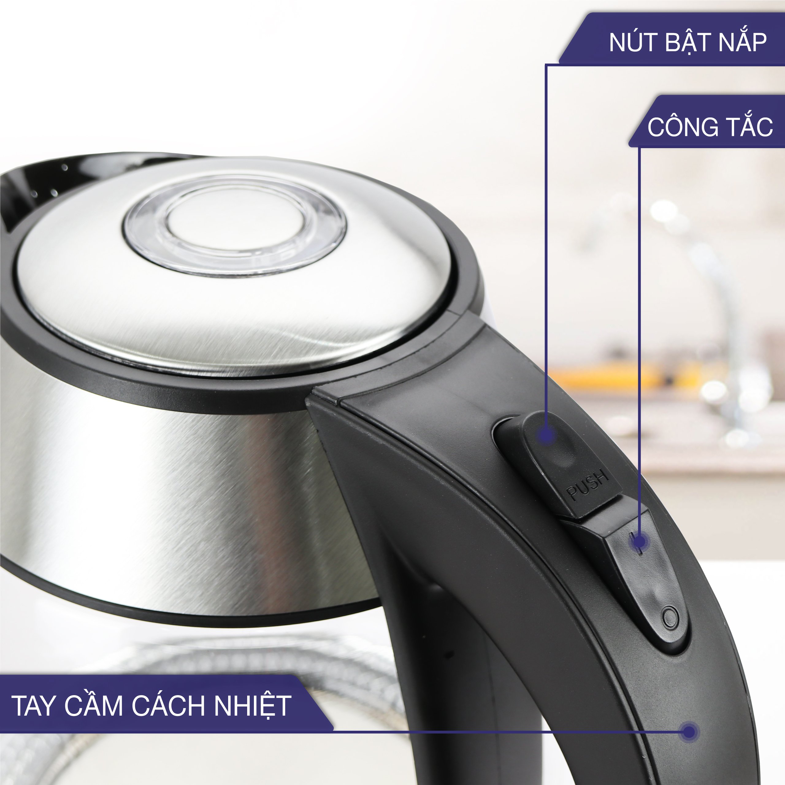 Ấm siêu tốc thuỷ tinh 1,8lit Lebenlang LBE2819