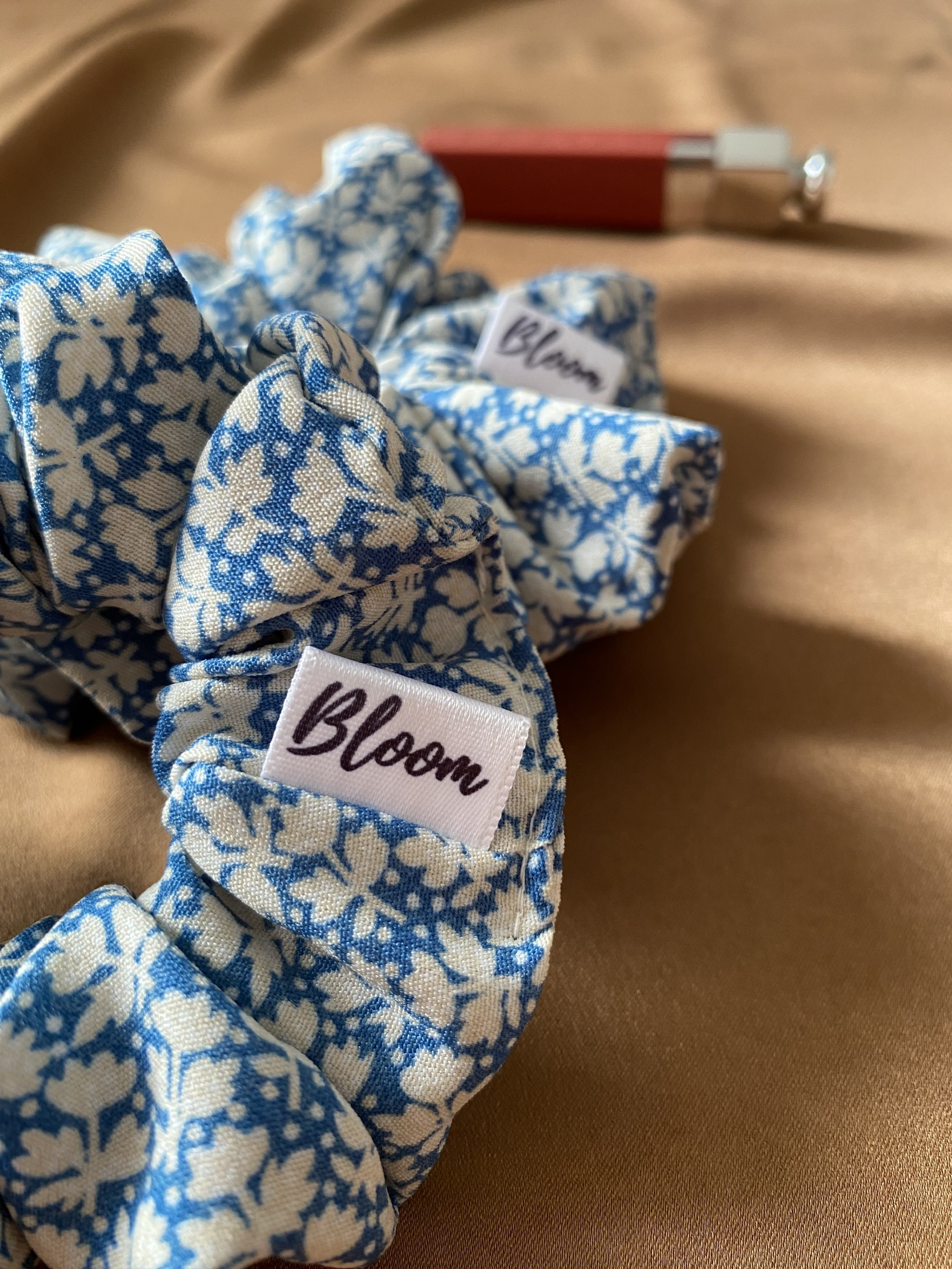 Dây cột tóc hoa nhí xanh cotton Standard_ Scrunchies