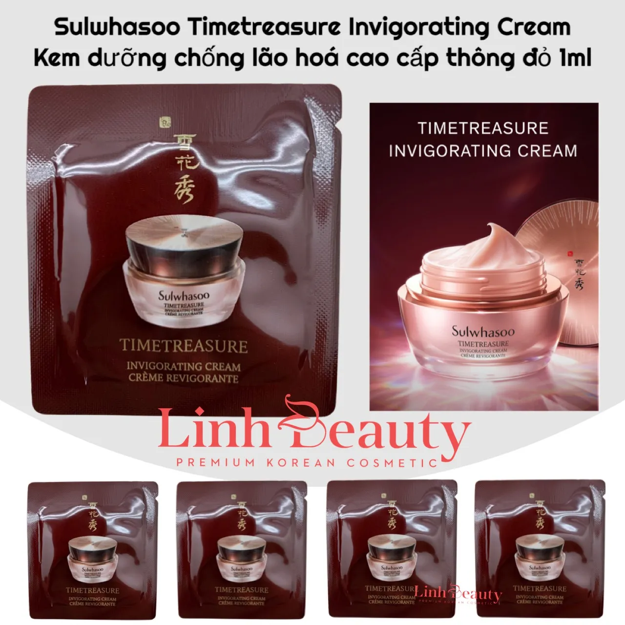 [Sulwhasoo] Combo 5/10/30 Gói Kem dưỡng thông đỏ chống lão hóa Sulwhasoo Timetreasure Invigorating Cream 1ml