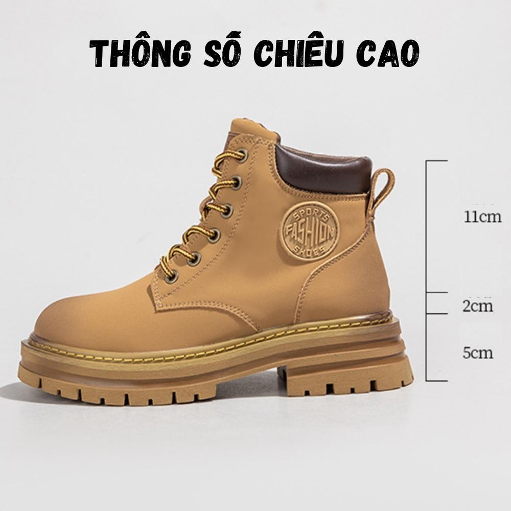 Boot nữ cổ cao giày bốt nữ đế độn phong cách Hàn Quốc