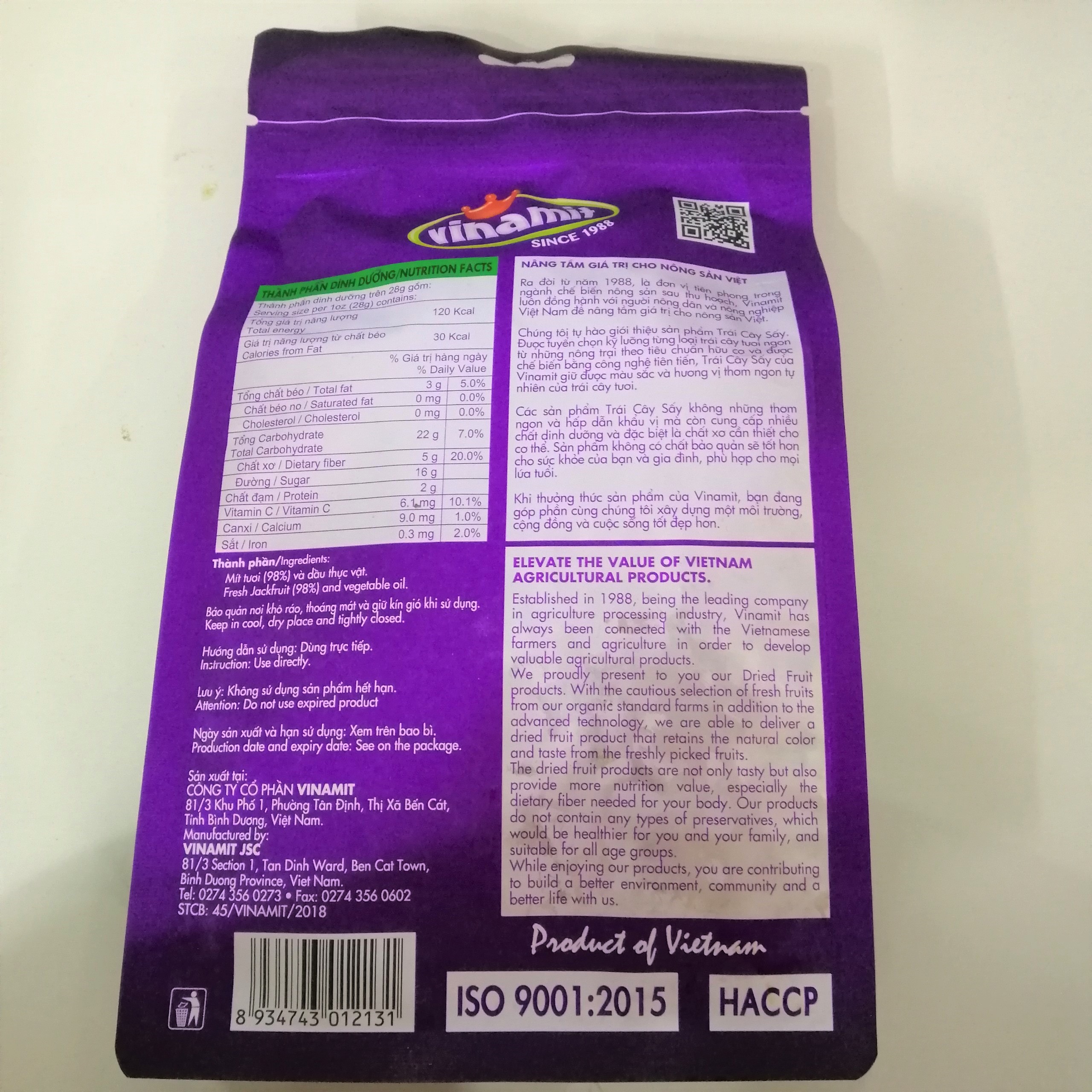 Vinamit Dried Jackfruit (210g Pack)