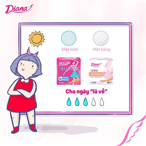 Lốc 6 Gói BVS Diana siêu mỏng cánh