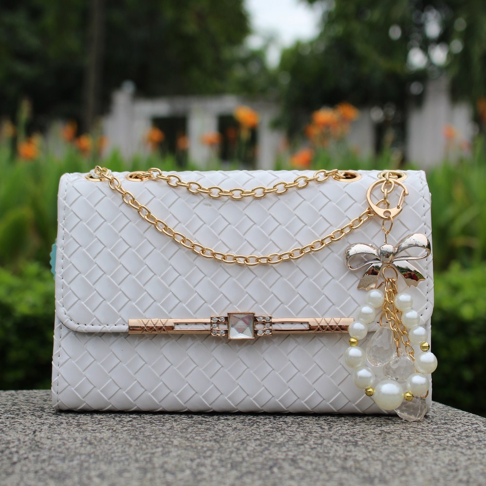 [HCM]Túi Đeo Chéo Caro Thời Trang T06 Trắng