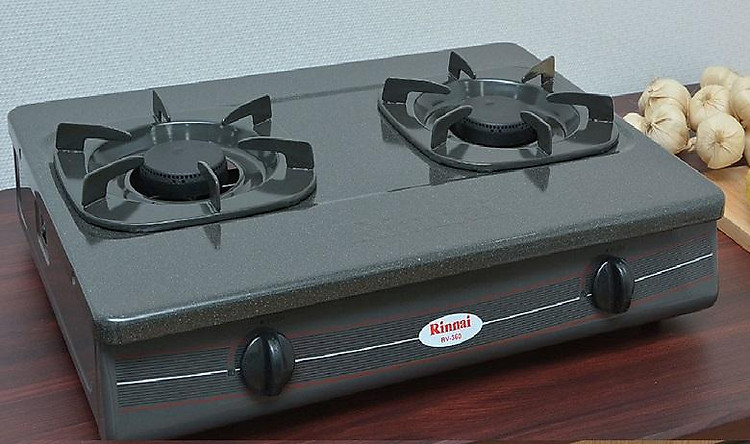[Voucher 7% Max 800K] Rinnai Rv-360 Gmn Double Gas Stove (Black)[Today]