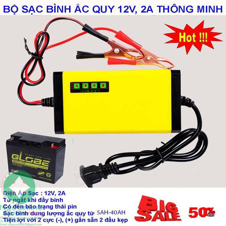 [HCM]Hàng Xịn Tự ngắt-Sạc bình ắc quy 12v May Sac Binh Ac Quy Sạc Acquy 12V Nguồn Xung ổn Định Thích Hợp Sạc Bình Khô Và Bình Nước 6V 12V Từ 1-20A