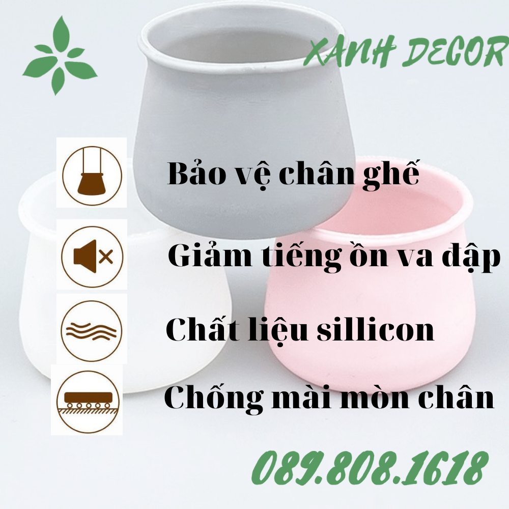 COMBO 4 bọc Silicon bảo vệ chân bàn ghế