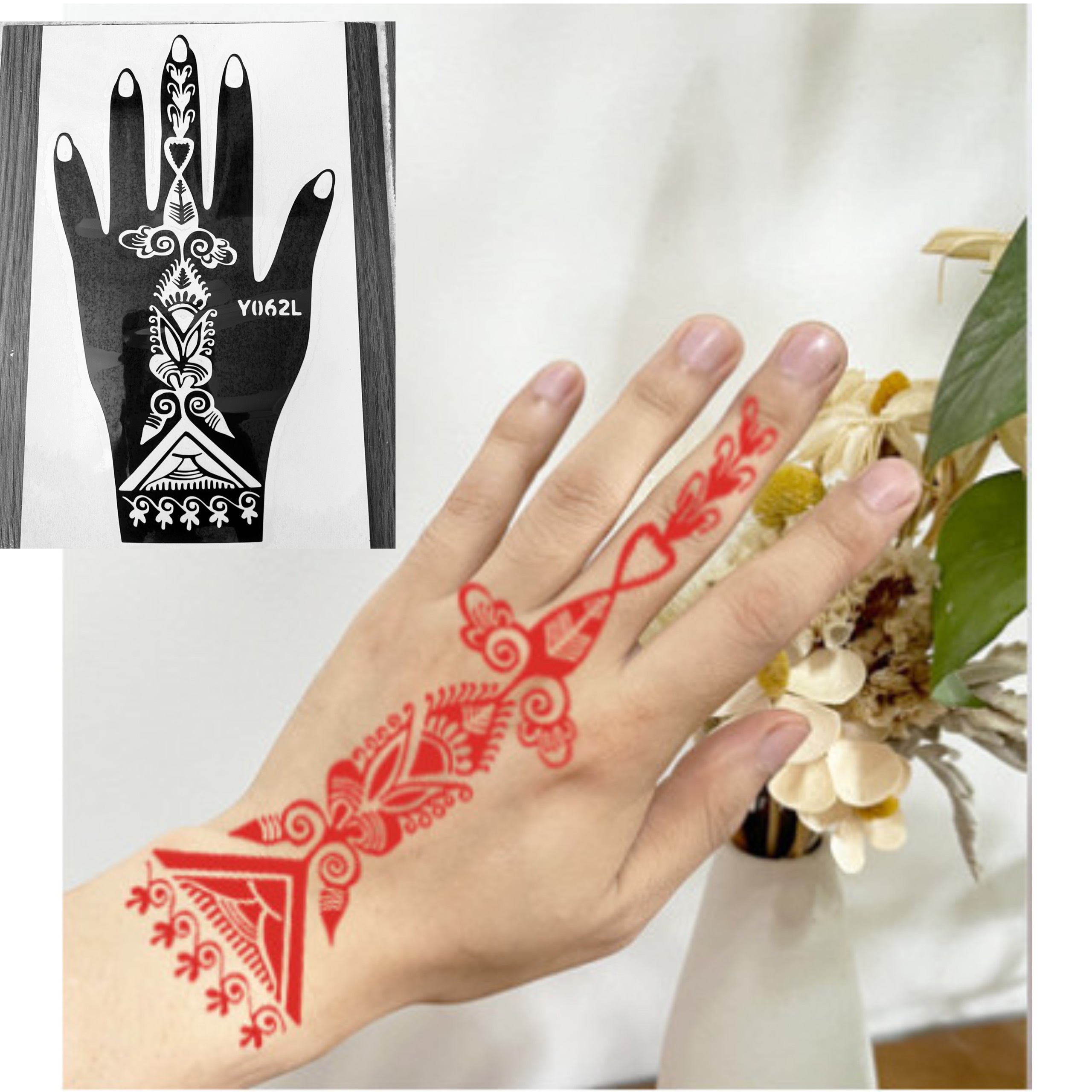 KHUÔN XĂM BÀN TAY HENNA MEHNDI TRUYỀN THỐNG (không kèm mực xăm)