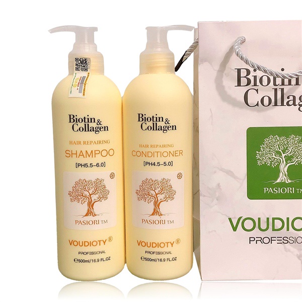 Cặp Dầu Gội Xả Biotin Collagen Vàng 500ml