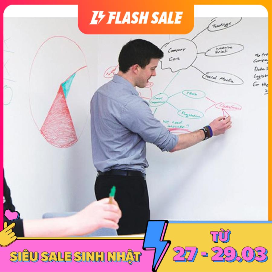 HCM-Decal Bảng Trắng Viết Bằng Bút Lông (Có Màu Trắng ) Size 45x200cm