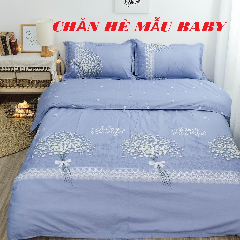 Chăn trần bông, mẫu Hoa Baby 1m8x2m - Hàng loại 1 dày dặn, chất siêu đẹp - Chăn Ga Gối Hè Thu - chan hoa - chăn 2 lớp - chăn chần bông - mền chần bông