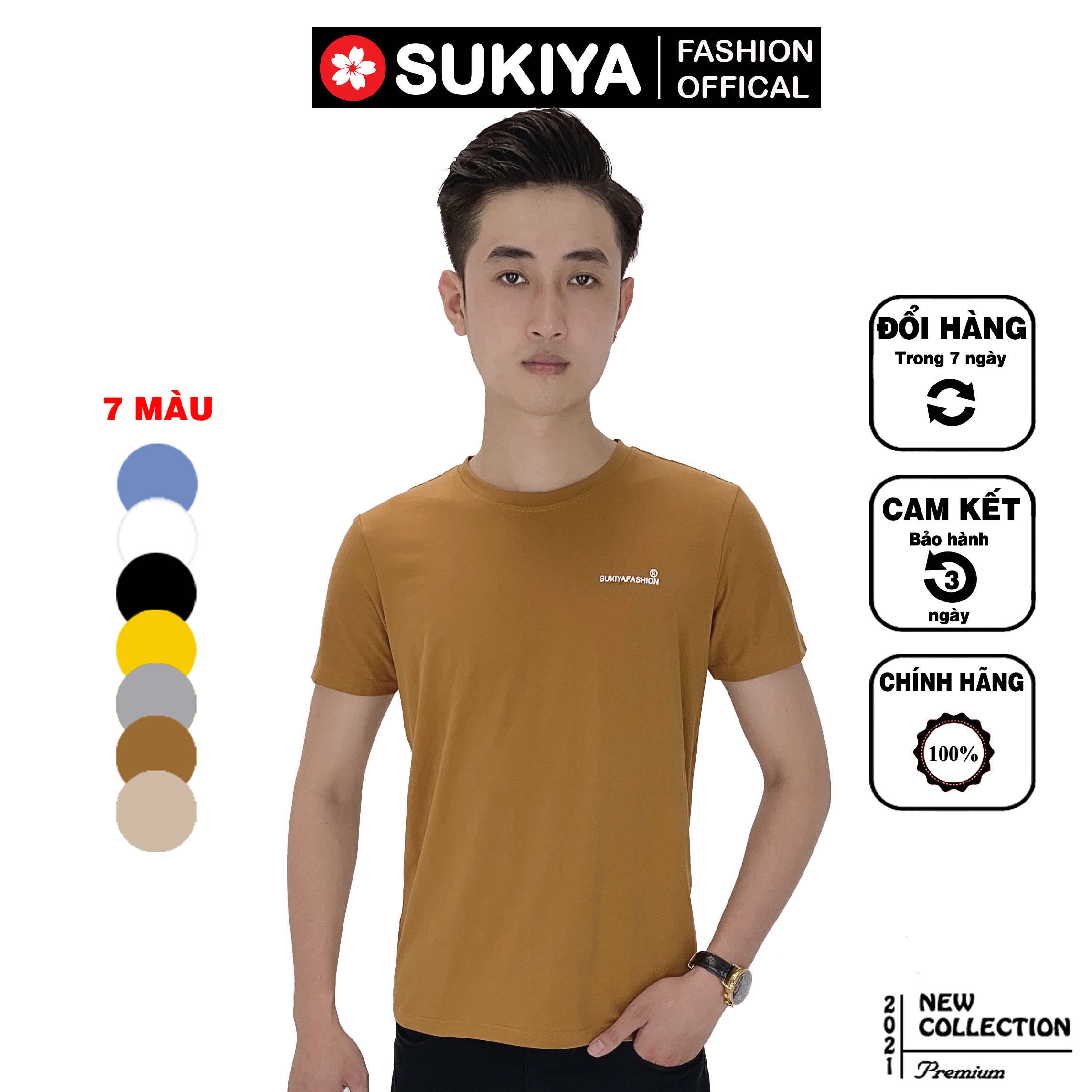 Áo thun nam chất thun co dãn 4 chiều SUKIYAFASHION (AT03)