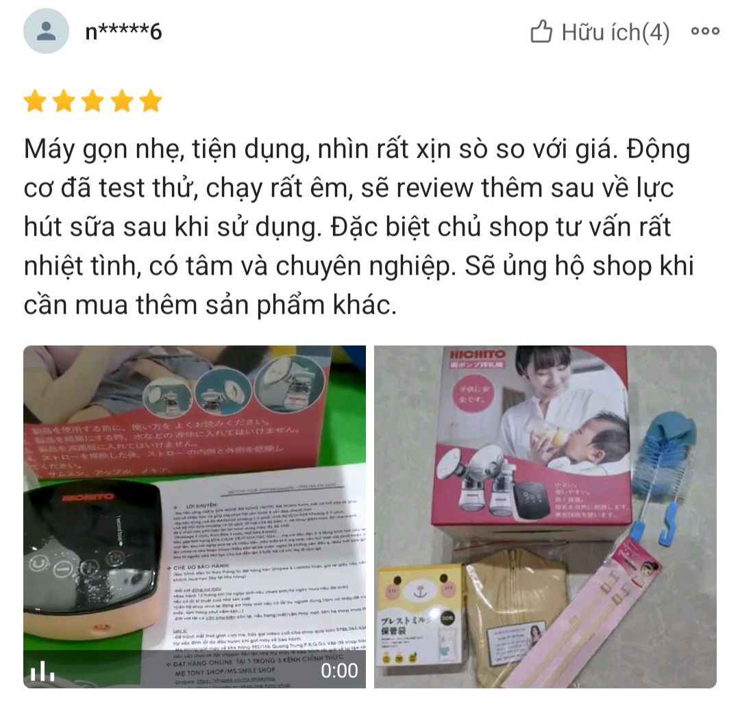 (1 ĐỔI 1) Máy Hút Sữa Điện Đôi HICHITO NHẬT BẢN (TÍCH ĐIỆN-PHỄU SILLICON)