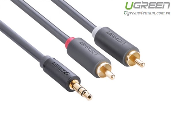 Cáp audio 1 ra 2 RCA (hoa sen) 5M Ugreen 10513 Chính Hãng