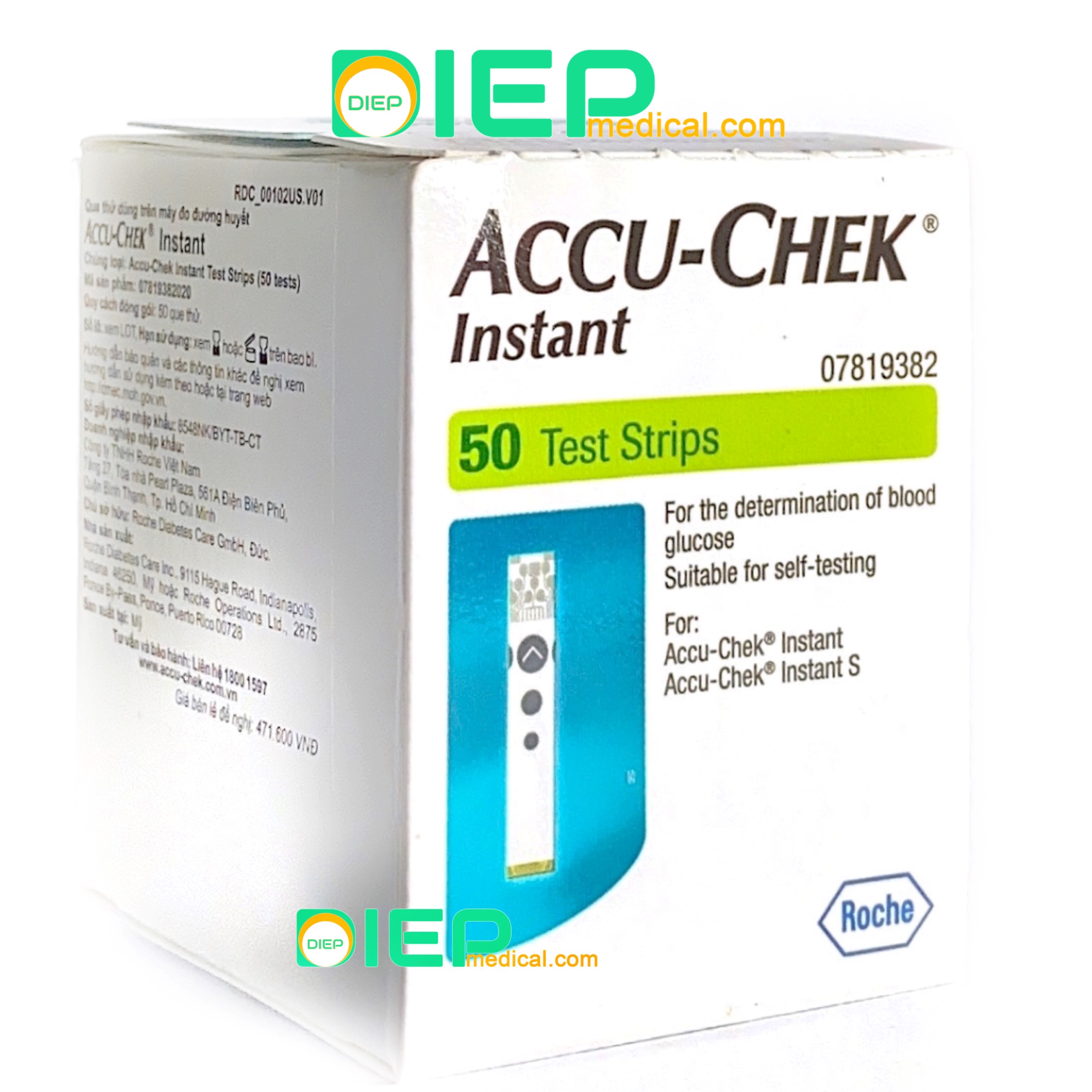 ACCU -CHEK INSTANT HỘP 25 QUE HOẶC HỘP 50 QUE