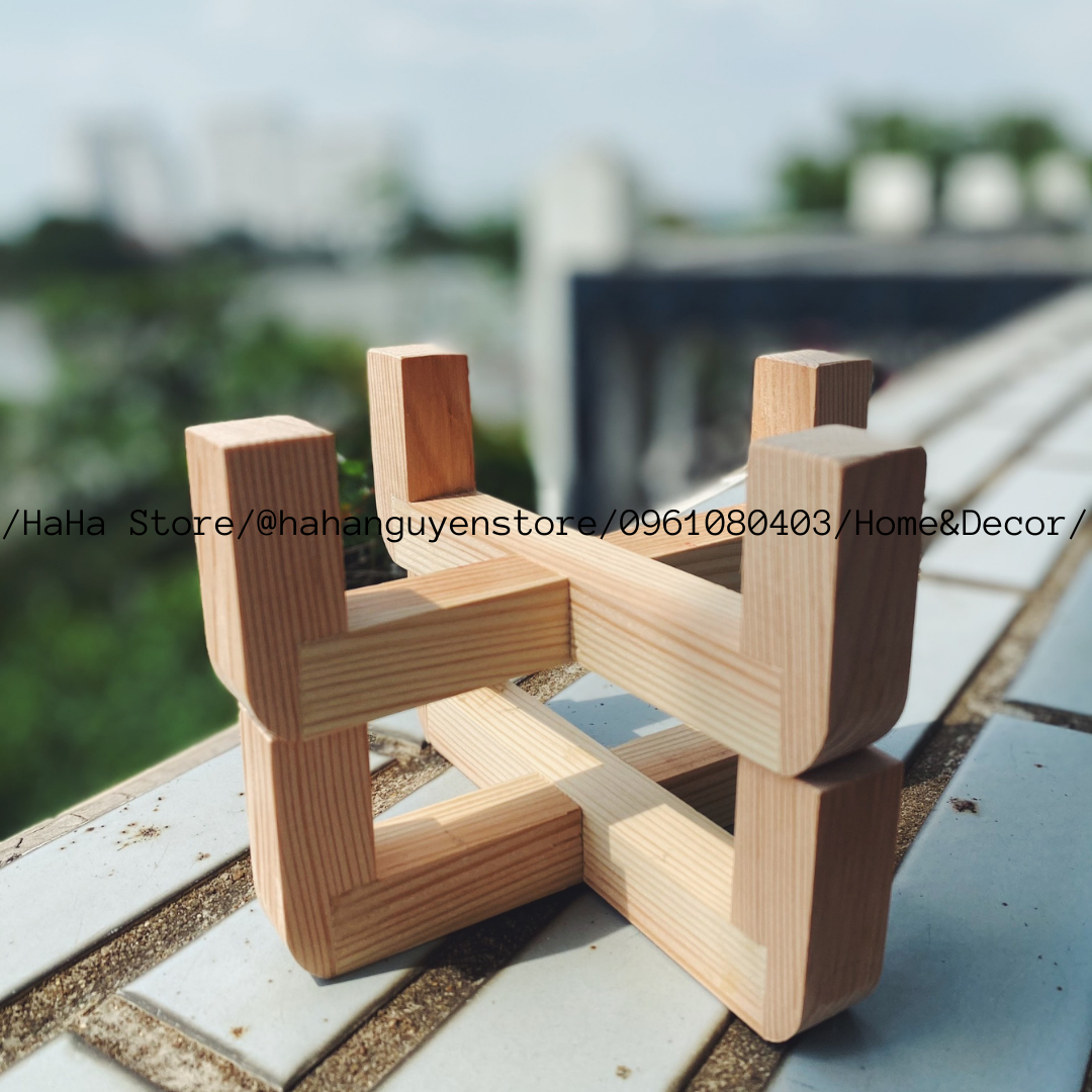 Đôn Gỗ Đặt Chậu Cây ĐỂ BÀN Decor Chậu Cây CCG05-DB