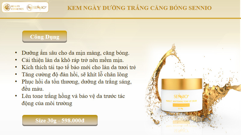 Kem dưỡng trắng da căng bóng SENNIO