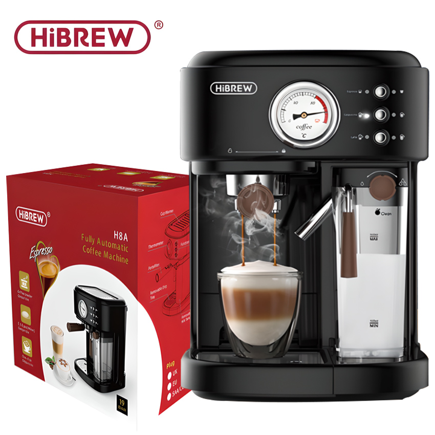 Professional luxury US brand espresso hibrew h8a coffee maker 1550W capacity 19 bar - 1 year warranty authentic