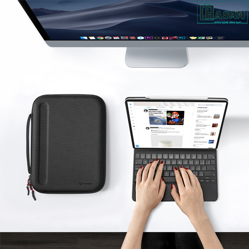Túi chống va đập TOMTOC (USA) Portfolio Holder Hardshell cho iPad Pro & Tablet/Notebook