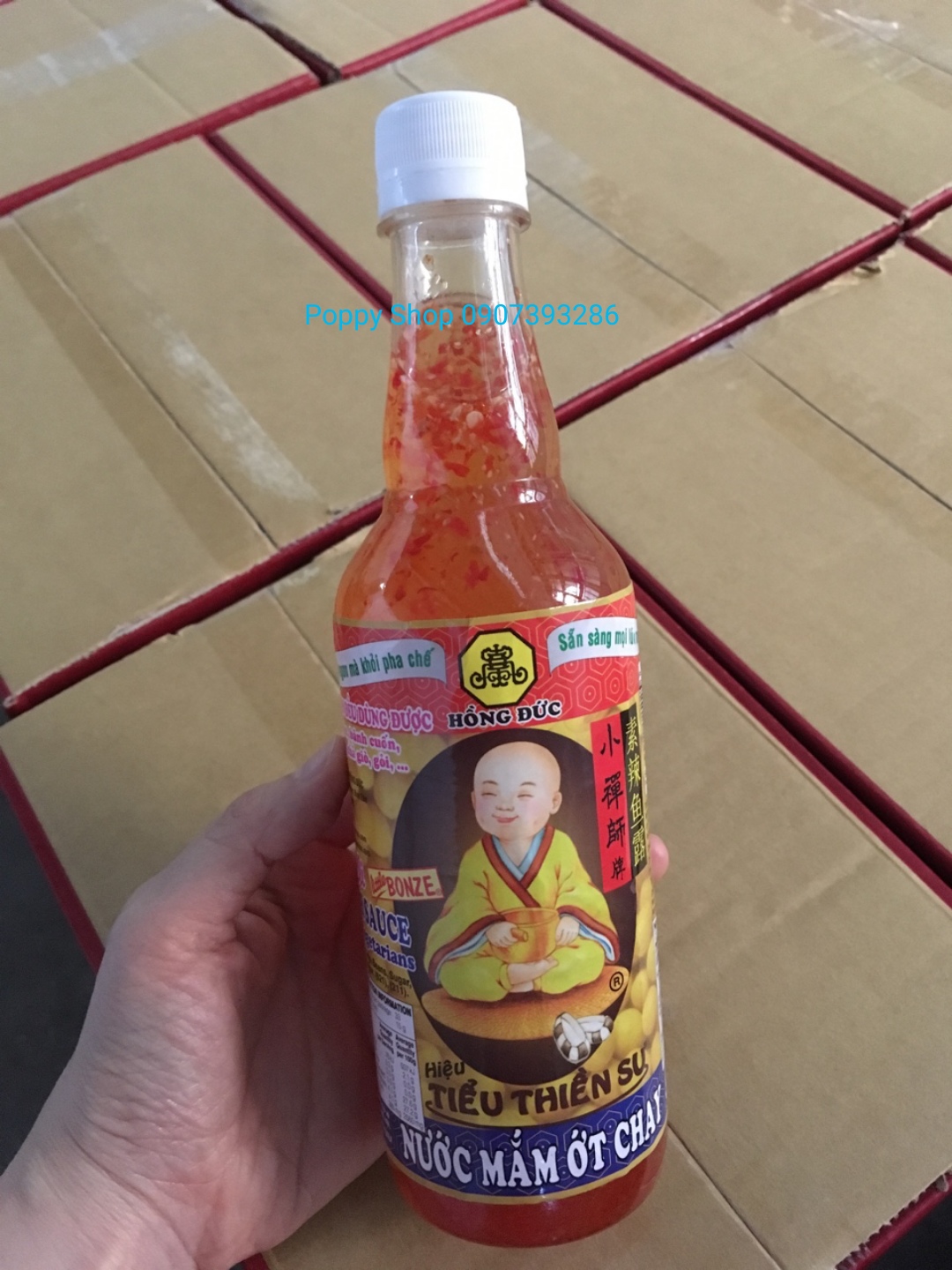 [HCM]Chai Nước Mắm Ớt Chay Pha Sẵn Tiểu Thiền Sư Vegetarian Chilli Fish Sauce 500 ML